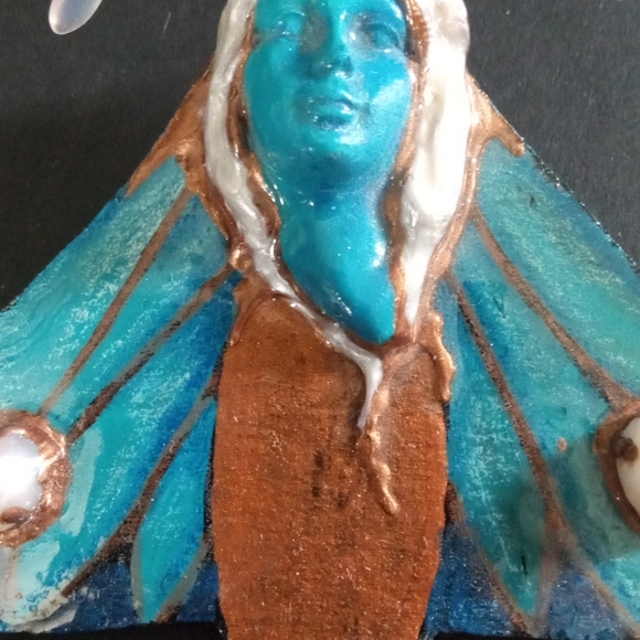 Art Nouveau Fairy Butterfly Brooch - Picture 4 of 5